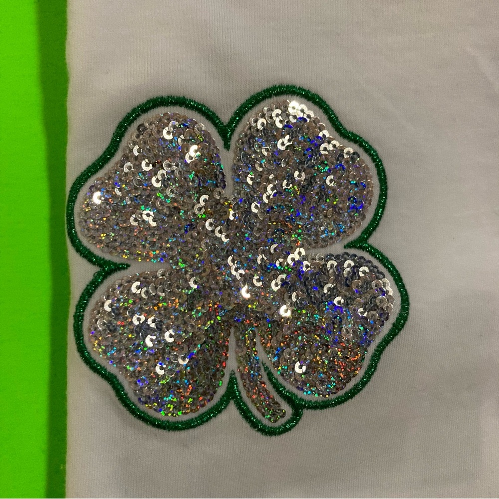 Pink Victoria’s Secret Bling Sequin Shirt Size Extra Small St Patricks Day Logo - Picture 3 of 16